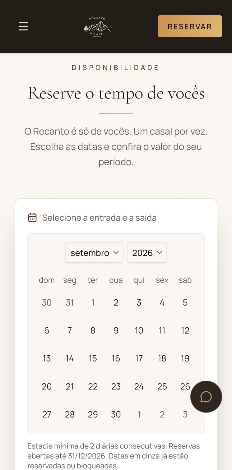 Área de disponibilidade do Recanto do Anil na versão mobile
